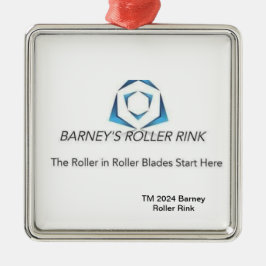 Barney Roller Rink Kerstmis 2024 Metalen Ornament