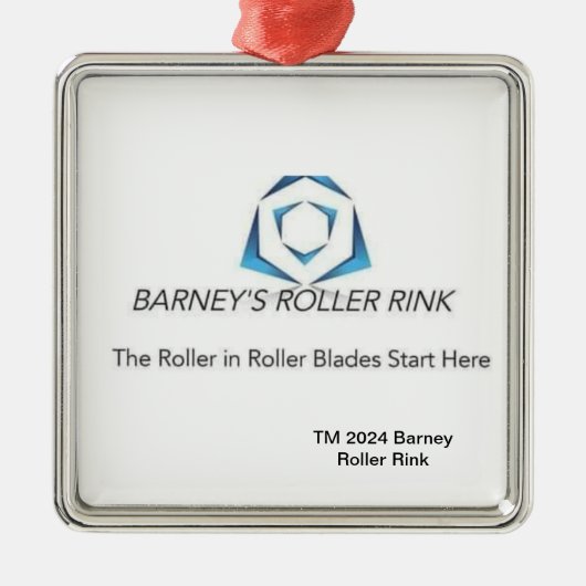 Barney Roller Rink Kerstmis 2024 Metalen Ornament (Voorkant)