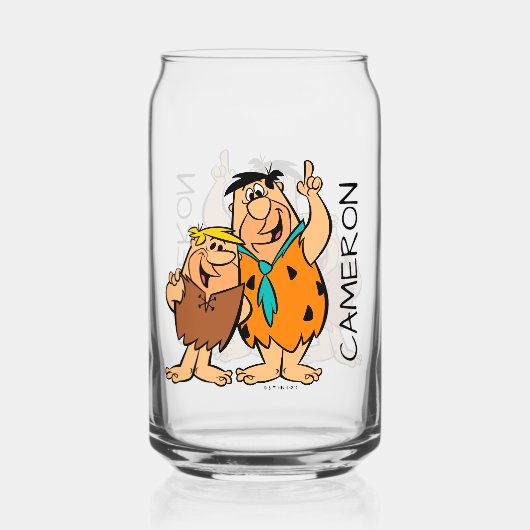 Barney Rubble en Fred Flintstone Blikvorm Glas (Achterkant)