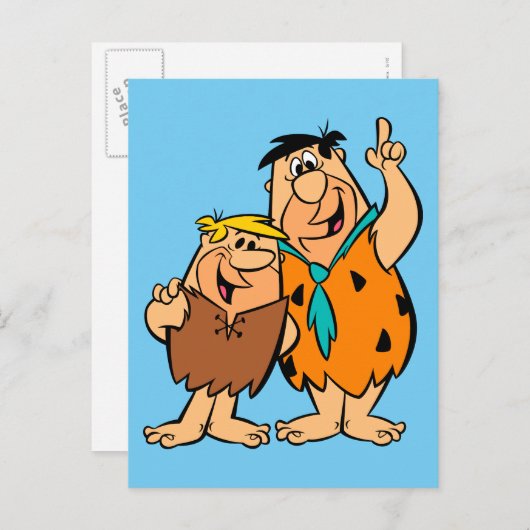 Barney Rubble en Fred Flintstone Briefkaart (Voorkant / Achterkant)