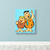 Barney Rubble en Fred Flintstone Canvas Afdruk (Insitu (Houten vloer))