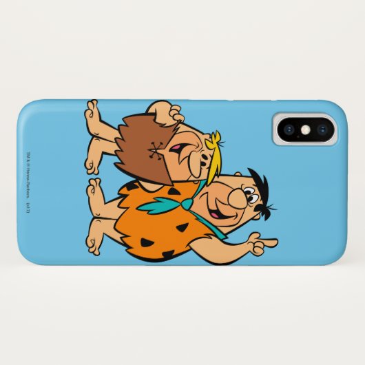 Barney Rubble en Fred Flintstone Case-Mate iPhone Case (Achterkant (horizontaal))