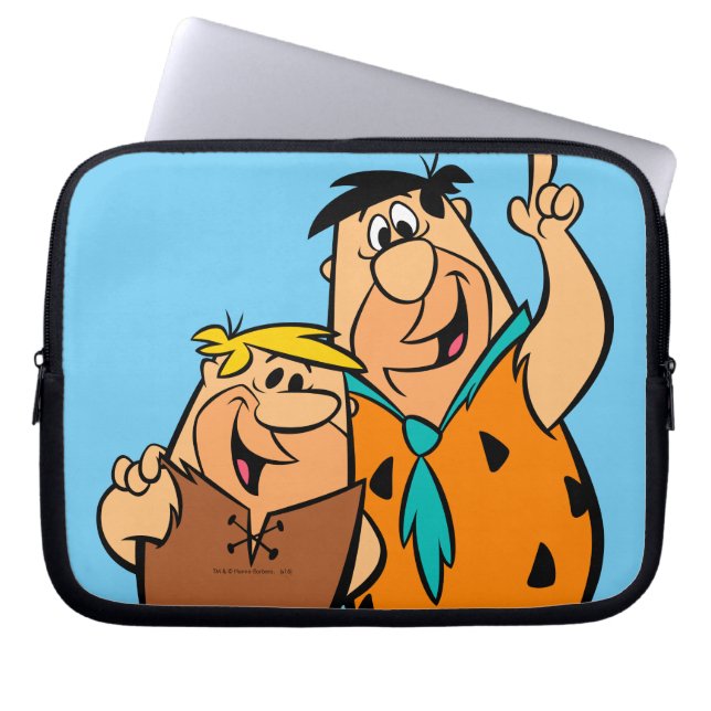 Barney Rubble en Fred Flintstone Laptop Sleeve (Voorkant)