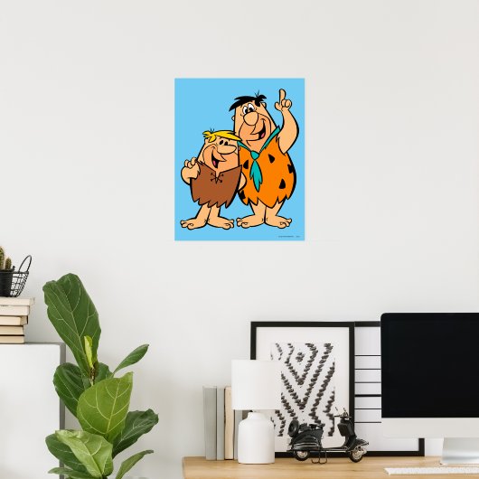 Barney Rubble en Fred Flintstone Poster (Thuiskantoor)