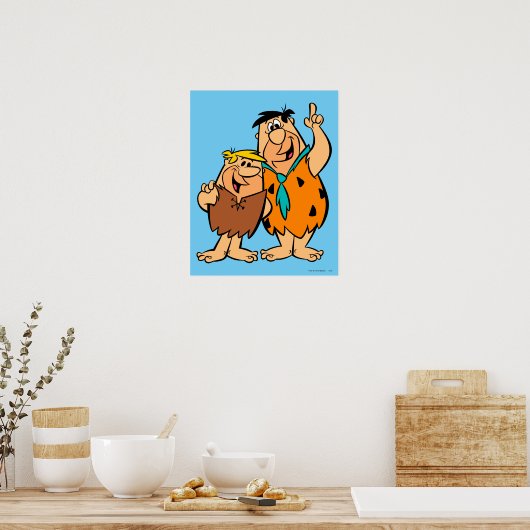 Barney Rubble en Fred Flintstone Poster (Keuken)