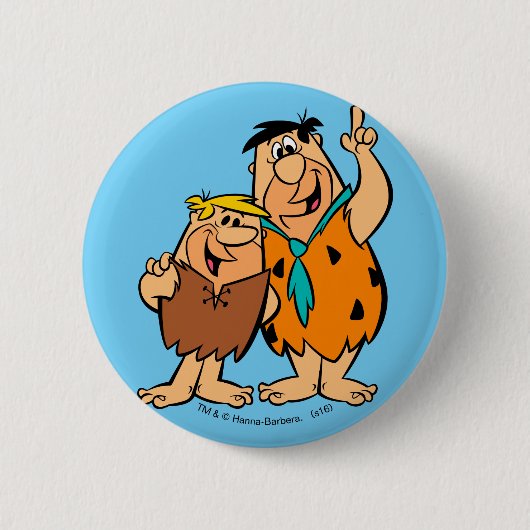 Barney Rubble en Fred Flintstone Ronde Button 5,7 Cm (Voorkant)