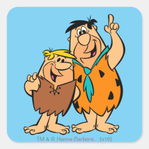 Barney Rubble en Fred Flintstone Vierkante Sticker