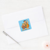 Barney Rubble en Fred Flintstone Vierkante Sticker (Envelop)