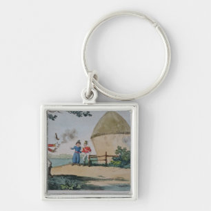 Barney vecht tegen een duel sleutelhanger