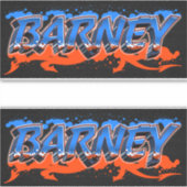 Barney Vorname Name Graffiti Aufkleber Sticker (Voorkant)