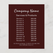 barnhout , bijtende chocolade voor bakkerij flyer (Achterkant)