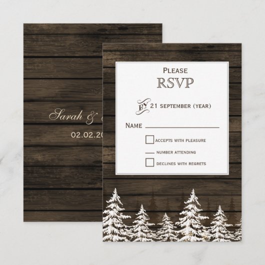 Barnhout Rustic Pine bomen, winterstandaard rsvp (Voorkant / Achterkant)