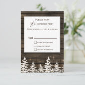 Barnhout Rustic Pine bomen, winterstandaard rsvp Kaartje (Staand voorkant)