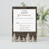 Barnhout Rustic Pine bomen, winterstandaard rsvp Kaartje (Staand voorkant)