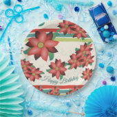 barnrood geflowereerd papier, gesterd op zaterdag papieren bordje (Feest)