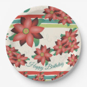 barnrood geflowereerd papier, gesterd op zaterdag papieren bordje (Voorkant)