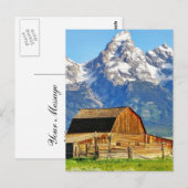 Barns Grand Tetons Mountains Briefkaart (Voorkant / Achterkant)