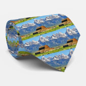 Barns Grand Tetons Mountains Stropdas (Opgerold)