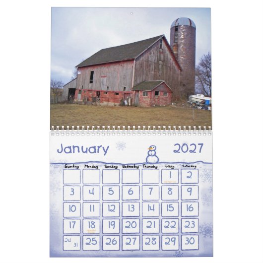 Barns van Noord-Iowa Kalender (Jan 2027)