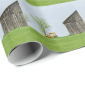 Barnscène met trekker cadeaupapier (Rol Hoek)