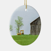Barnscène met trekker keramisch ornament (Rechts)