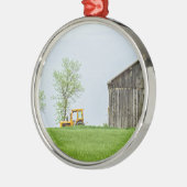 Barnscène met trekker metalen ornament (Links)