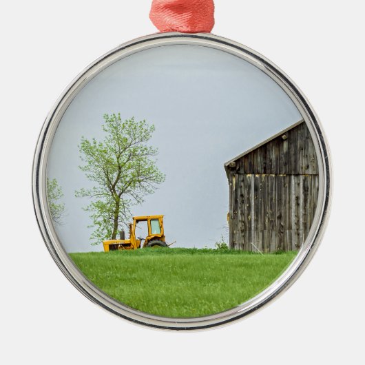 Barnscène met trekker metalen ornament (Voorkant)