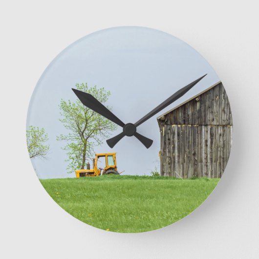 Barnscène met trekker ronde klok (Voorkant)