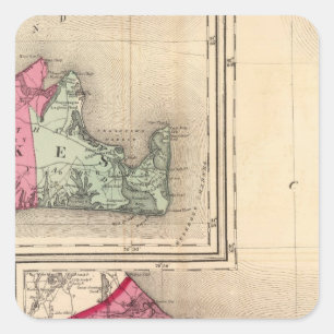 Barnstable, Dukes, provincie Nantucket Vierkante Sticker