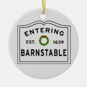 Barnstable, MA Holiday Wreater Keramisch Ornament (Voorkant)