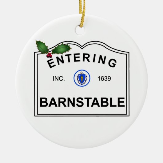 Barnstable MA Keramisch Ornament (Voorkant)