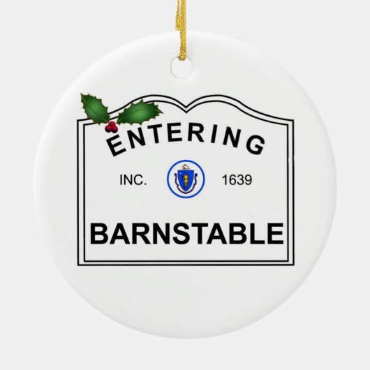 Barnstable MA Keramisch Ornament (Achterkant)