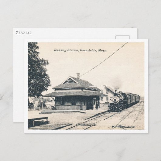 Barnstable MA, Railroad Station,  Briefkaart (Voorkant / Achterkant)