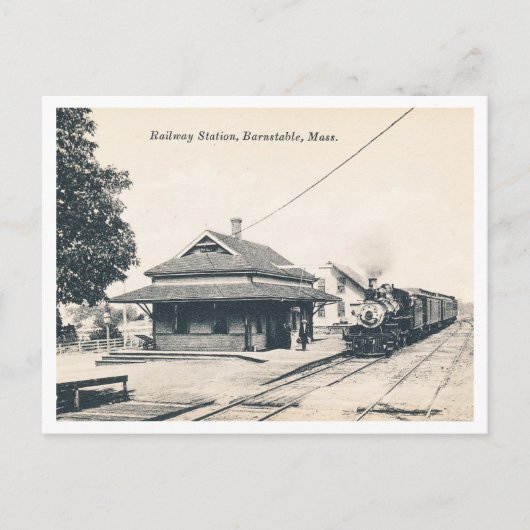 Barnstable MA, Railroad Station,  Briefkaart (Voorkant)