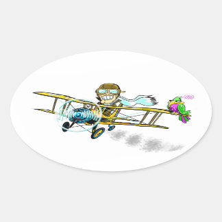 Barnstormer Bob en Bird Ovale Sticker