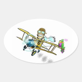 Barnstormer Bob en Bird Ovale Sticker