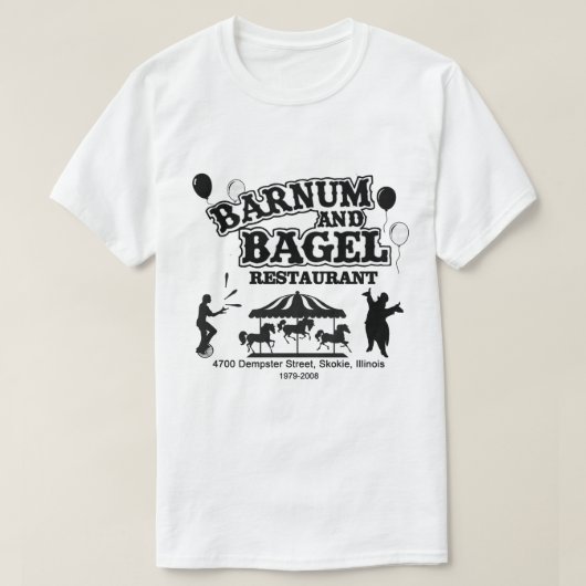 Barnum and Bagel Restaurant, Skokie, Illinois T-shirt (Design voorkant)