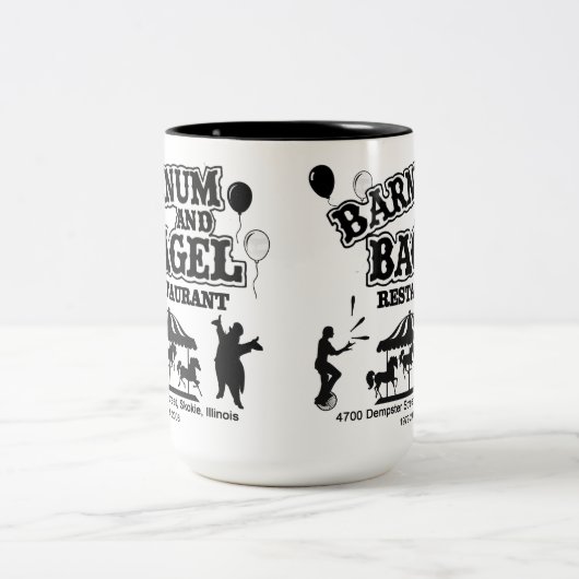 Barnum and Bagel Restaurant, Skokie, Illinois Tweekleurige Koffiemok (Center)