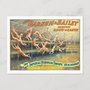 Barnum & Bailey Acrobat  Circus Poster Briefkaart