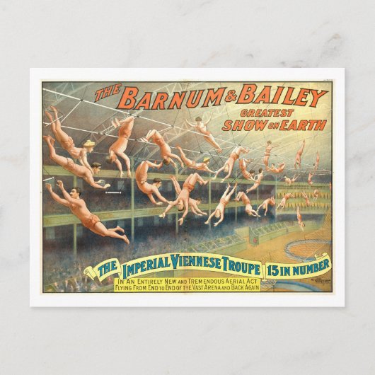 Barnum & Bailey Acrobat  Circus Poster Briefkaart (Voorkant)