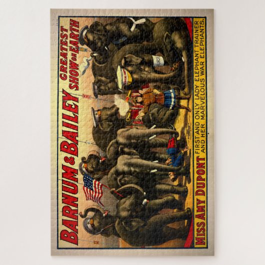 Barnum Bailey Circus Illustration Art Old Legpuzzel (Verticaal)