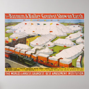 Barnum & Bailey Circus Tents with Train Poster