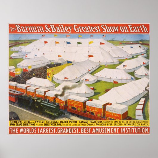 Barnum & Bailey Circus Tents with Train Poster (Voorkant)
