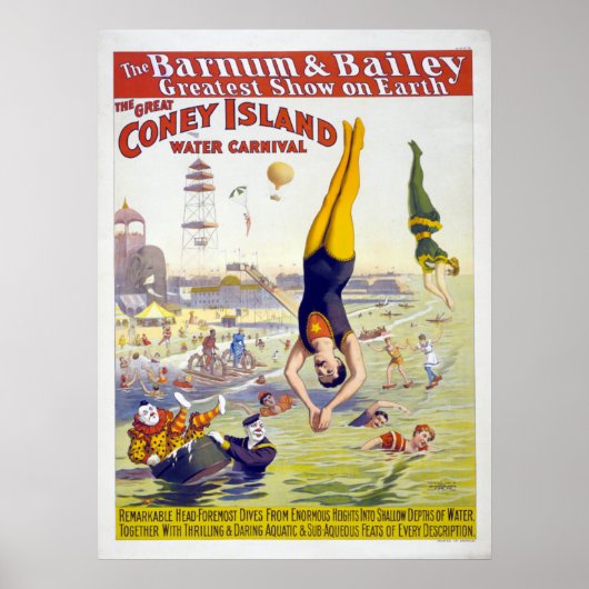 Barnum & Bailey Coney Island Circus Advertisement Poster (Voorkant)