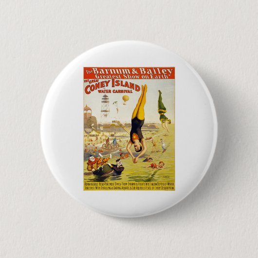 Barnum & Bailey Coney Island Water Carnival Ronde Button 5,7 Cm (Voorkant)