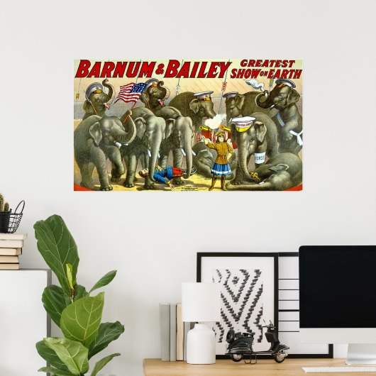 Barnum Bailey  Elephants Poster (Thuiskantoor)