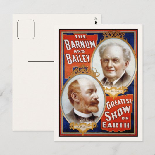 Barnum & Bailey Greatest Show op aarde Briefkaart (Voorkant / Achterkant)