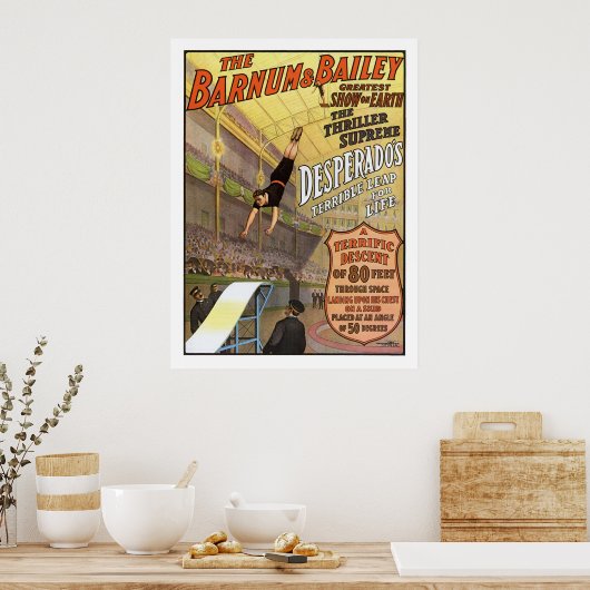Barnum & Bailey Leap for Life Circus Advertisement Poster (Keuken)