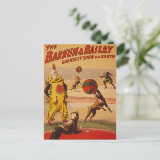 Barnum & Bailey - Marvelous Football Dogs Briefkaart (Staand voorkant)