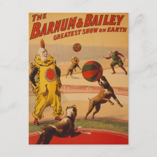 Barnum & Bailey - Marvelous Football Dogs Briefkaart (Voorkant)